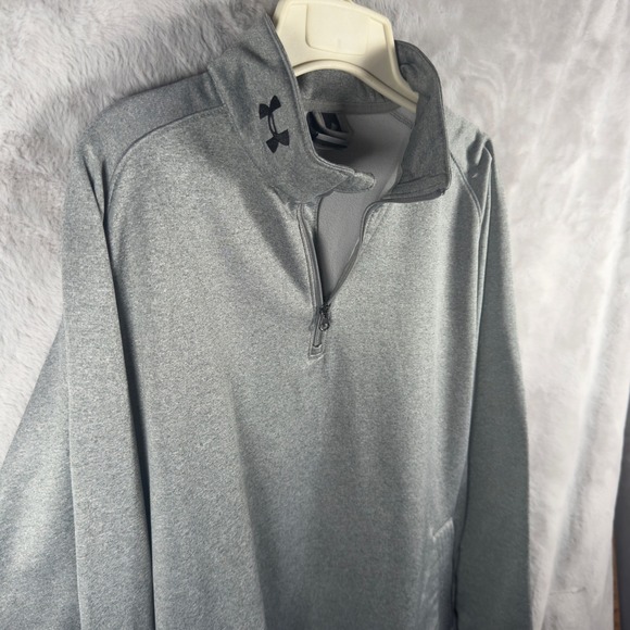 Under Armour Other - Under Armour Mens Quarter Zip Pullover Heather Gray Performance Mock Neck MD